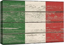 Wall26 Italian Flag Vintage Canvas Print Wall Art Rustic Wall Decor