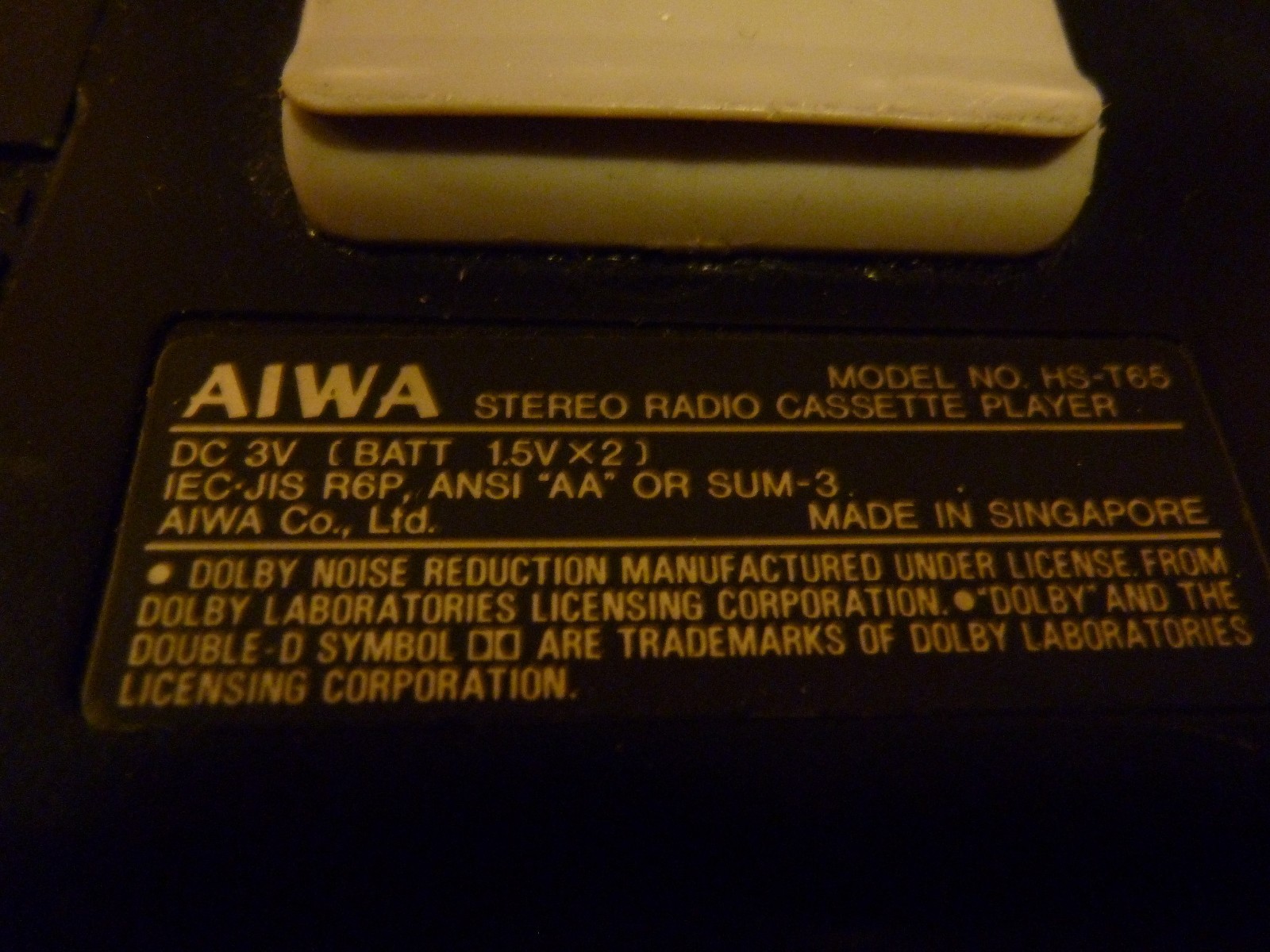 Baladeur Aiwa HS-T65 Auto Reverse - Pour Pièces (ne Fonctionne Pas) - Vintage