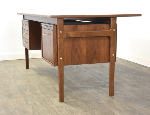 Refinished Danish Modern Teak Desk - Picture 3 of 9
