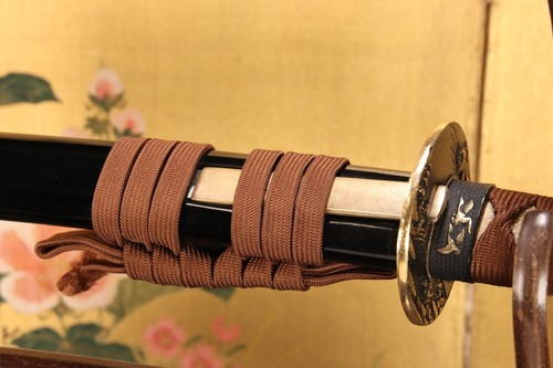Japanese Imitation Samurai Sword Katana Wakizashi Mother-of-Pearl Saya W/Fukuro - Picture 19 of 19