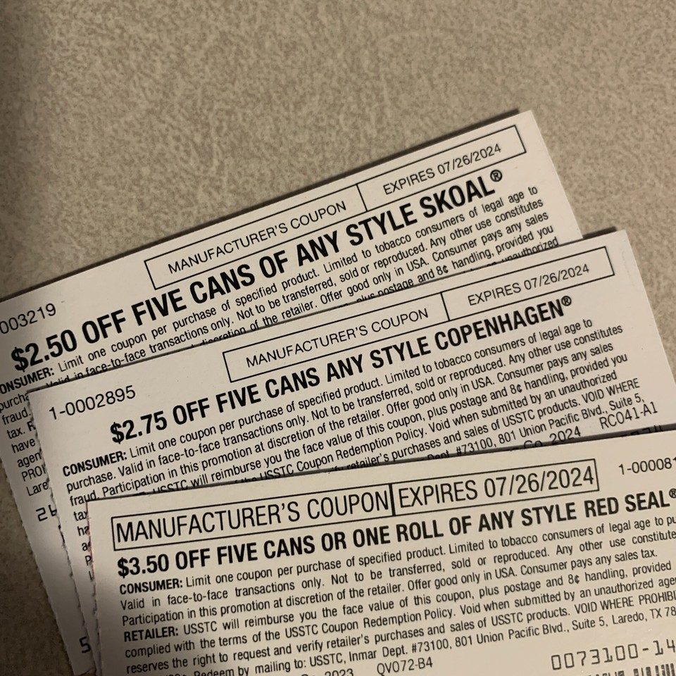 Skoal, Copenhagen, Red Seal COUPONS SAVE eBay