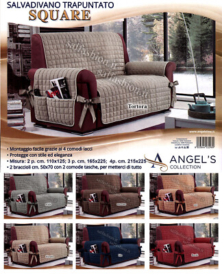 Salvadivano Copridivano trapuntato 1-2-3-4 posti con laccetti e