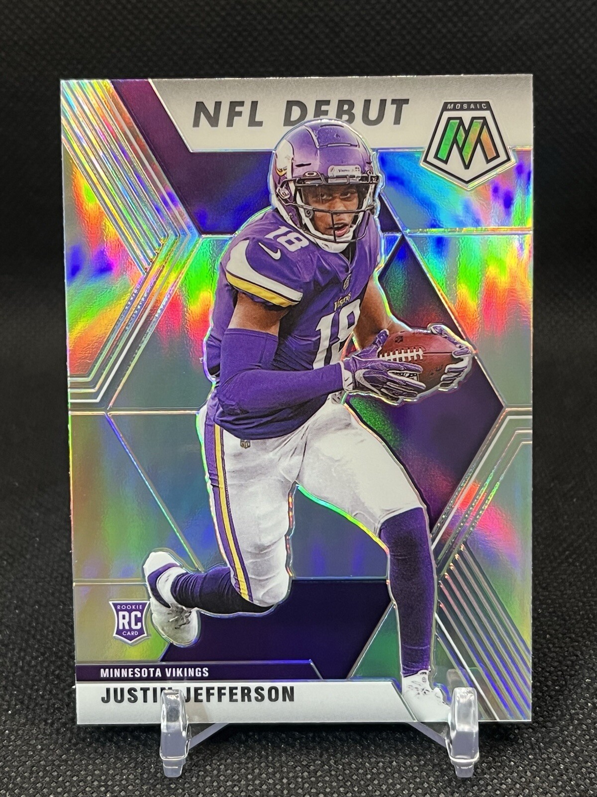 2020 Panini Mosaic #270 Justin Jefferson RC Silver Prizm NFL Debut | NFL Vikings