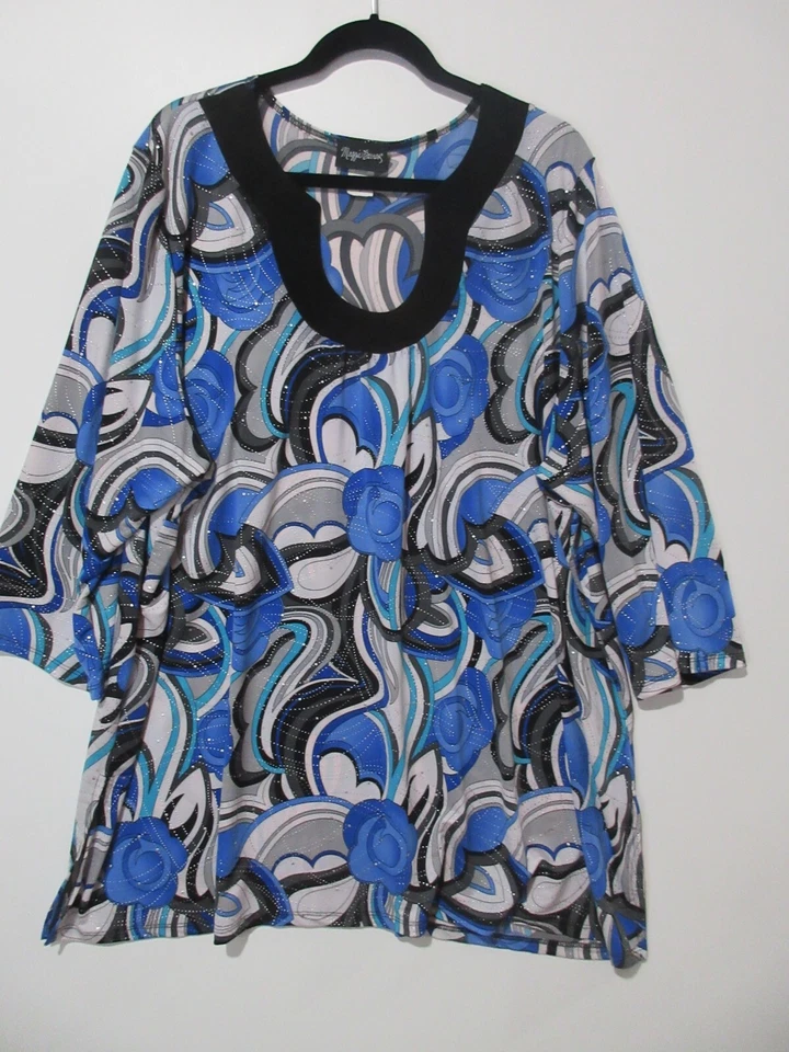 Lot of 3 Sz 2X Liz & Me Paris T Shirt + Maggie Barnes Tunic Rhinestones + Coral - Image 2 of 4