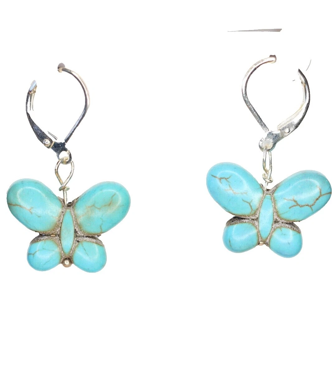 HOWLITA Plateado Pendientes hechos a mano