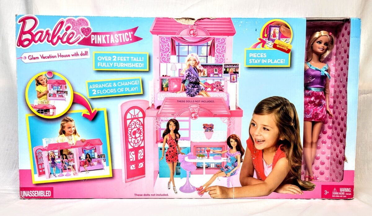 Barbie PinkTastic Glam Vacation House with Doll Exclusive Set Box