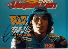 Chris Vermeulen Hand Signed Rizla Suzuki 7x5 Photo MotoGP Autograph