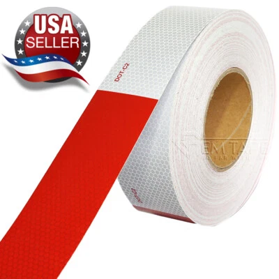 GEM TAPE Red White High-Intensity Honeycomb Reflective Tape, DOT-C2 Conspicuity Tape