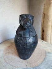  Objet de vitrine jarre  canope noir Egypte Thot