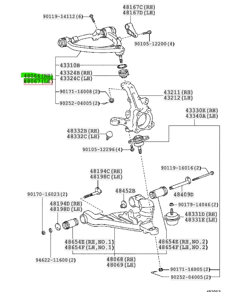 TOYOTA Genuine OEM 200 Hiace Front Suspension Arm Left and right set - Изображение 3 из 3