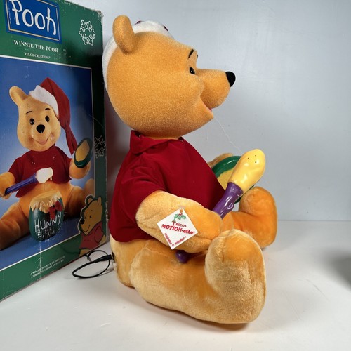 Winnie the Pooh Animated Christmas Motion-ette Hunny pot Figure Disney Telco Box - Picture 9 of 16
