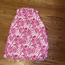 AMERICAN EAGLE Outfitters Crinkled Strapless Dress ( Size 4) Magent Pink & White
