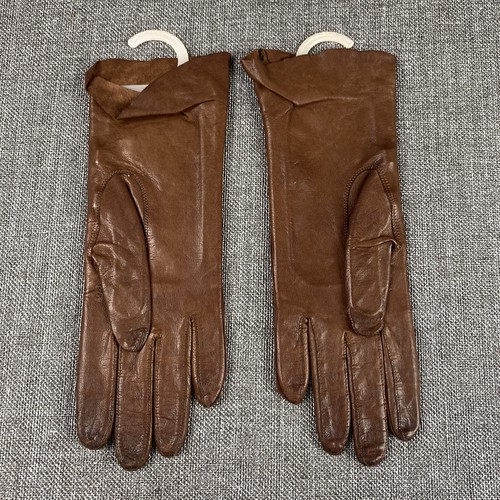 Vintage EZ Lovable Leather Womens Gloves Size 6 Machine Washable - Picture 2 of 3