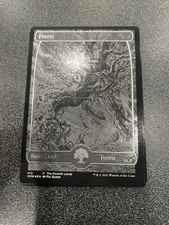 MTG - Forest - VOW 412 - Silver Foil Etched - The Moonlit Lands - NM