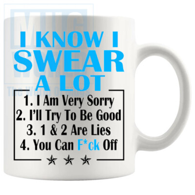 Ich weiß, ich schwöre viel Tasse blau Handarbeit Geschenke zum Geburtstag Weihnachten Freunde F...