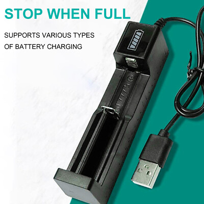 Wiederaufladbare 3,7V Li-Ion Akkus Batterie Akku Ladegerät LED-Anzeige USB