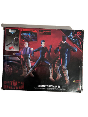 DC Comics, Ultimate Batman Set w/ 3 Four Inch Figures and Batmobile 2021 NIB
