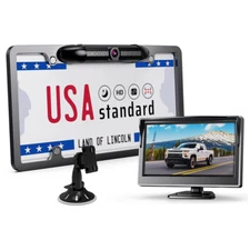 5" Monitor Backup Camera Night Vision Reverse Metal License Plate Frame iPoster