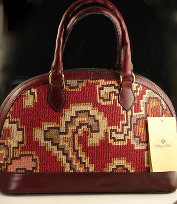 Patricia Nash Peruvian Tapestry Fabric Leather Tarma Satchel
