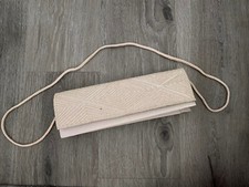 Vintage Shiny Champaign Beaded Envelope Clutch Evening Bag Snap Closure Purse