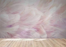 3D Pink Feather Wallpaper Wall Mural Removable Self-adhesive Sticker9177
