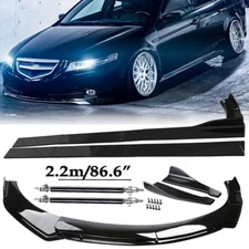 Front Bumper Lip Spoiler Side Skirts Rear For Acura TSX Glossy Black Body Kits