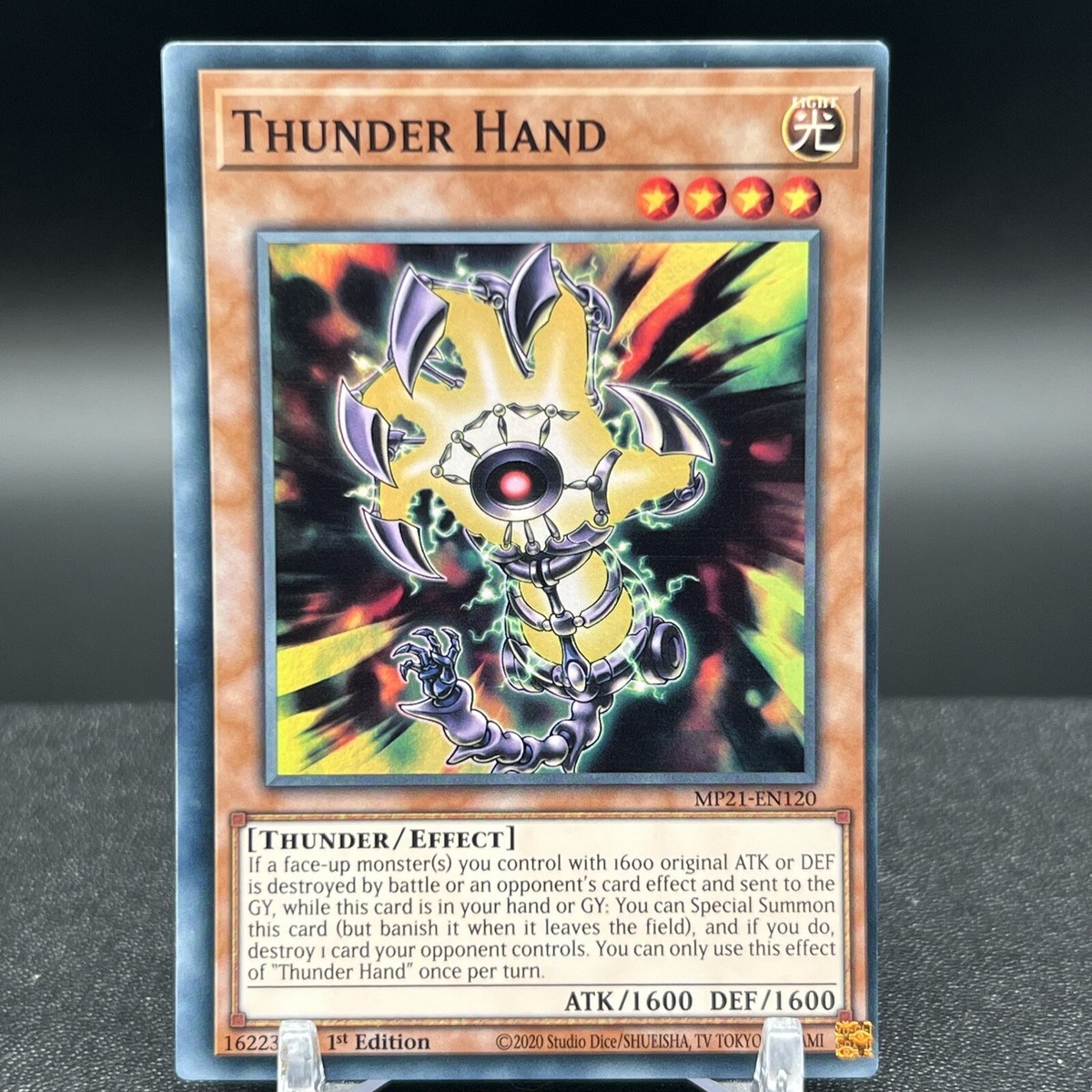 yugioh miscut cards Thunder Hand MP21-EN120 MISCUT 1st Edition Super Rare Yugioh Card #C