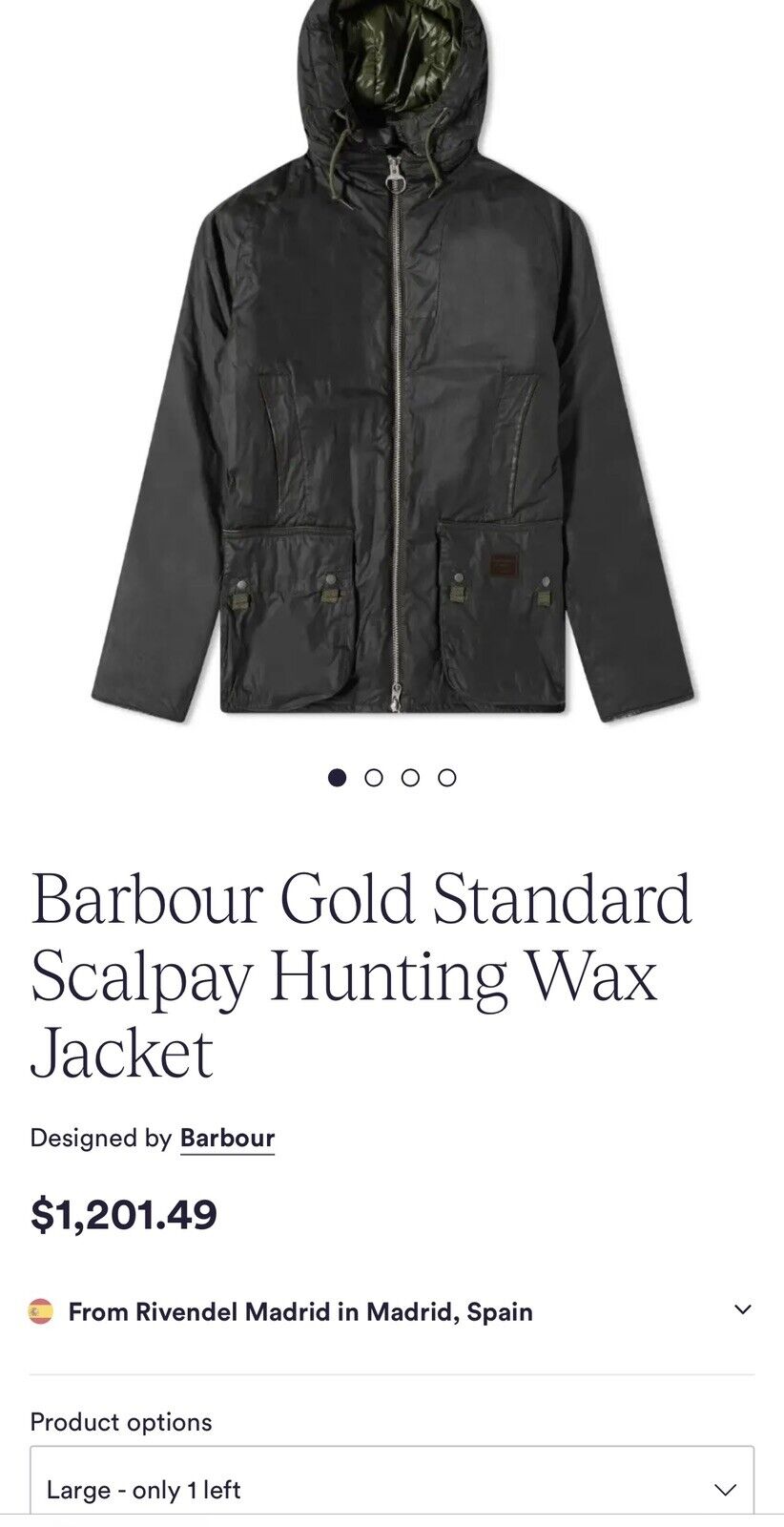 Barbour Gold Standard Scalpay Hunting Wax Jacket - image 2