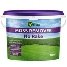 Vitax Moss Remover No Rake Greener Grass Feed 100m2 Tub