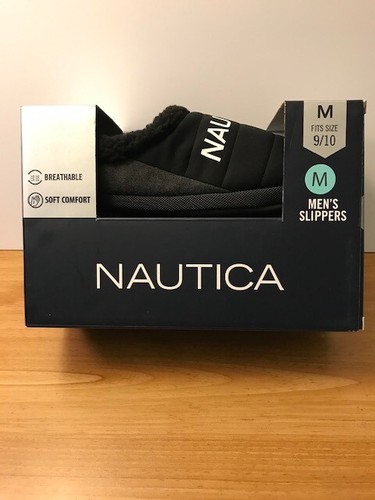 NAUTICA MENS BLACK BED SCUFF MULE 