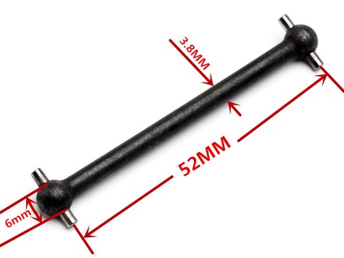 Harden Steel Drive Shaft 6X52mm 105815 For Savage XS Flux XS / SS -1PC Black - Picture 2 of 2