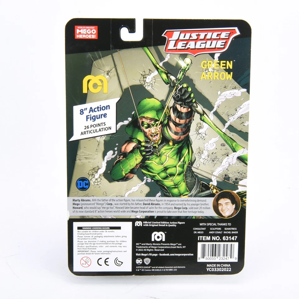 Mego DC Superhéroe Liga de la Justicia Flecha Verde 8" Figura de Acción Juguetes Regalo Nuevo Foto 2 de 3