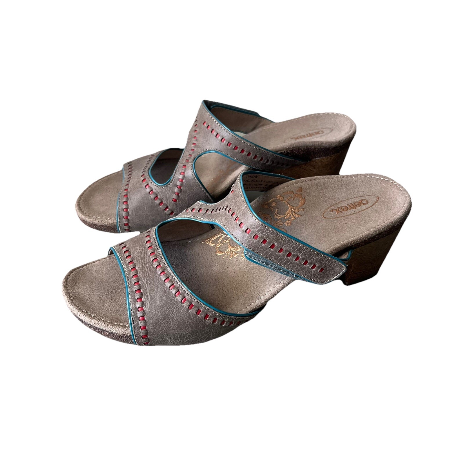 APL Sandali Aertrex grigio Lilian taglia 7 5 slip on tacco basso a blocco donna scamosciati