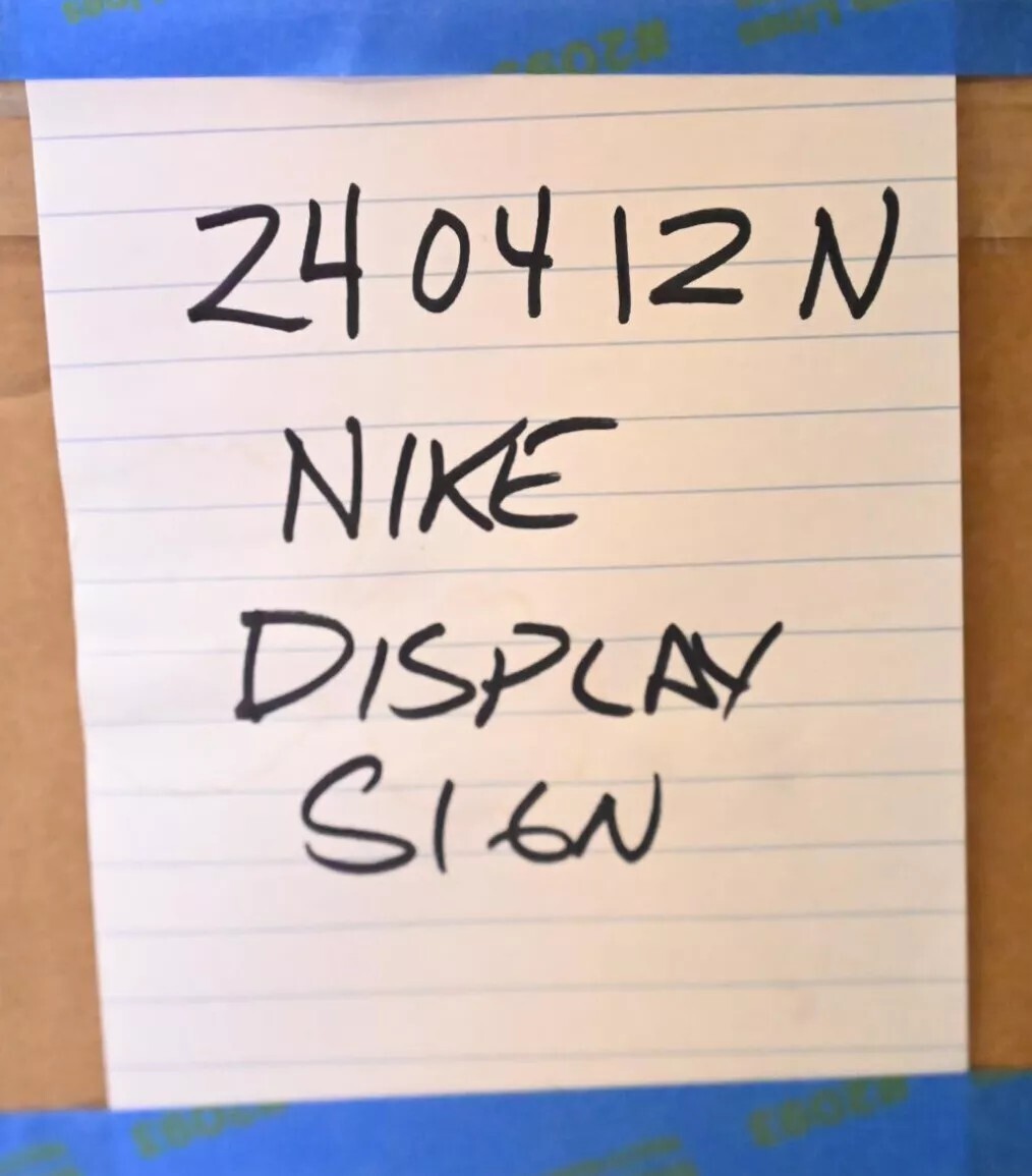 Nike Tabletop Retail Store Display Sign Swoosh & Clubs Wood Sign