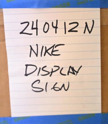 Nike Tabletop Retail Store Display Sign Swoosh & Clubs Wood Sign