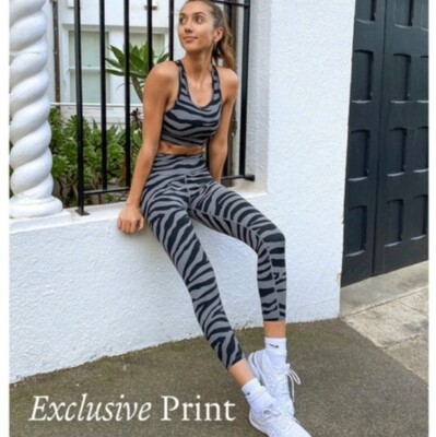 Varley Berkley Bra in Steel Zebra Grey Black NWT $70 S M L