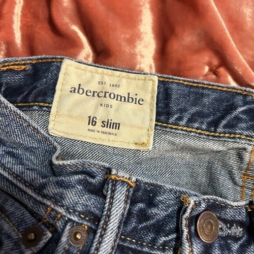 Abercrombie Kids Blue Flare Jeans, Low-Rise, Girls Size 16 Slim - Picture 7 of 7