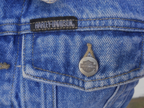 KLASSISCHE KINDER 4-T HARLEY DAVIDSON DENIM KNOPFFLIEGENJACKE - Bild 3 von 5