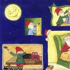 20 SERVIETTEN 33 X 33 / MOND WICHTEL ZWERGE NISSER BILDER / © VIELSEIDIG VERLAG