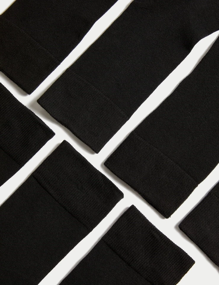 M&S 7 PACK SOCKS MENS COTTON RICH ANKLE SOCKS COOL AND FRESH BLACK & NAVY  - Image 4 of 4