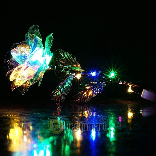 Kristall Galaxie Verzauberte Rose LED Glas Ewige Blume Geschenk für Mama Muttertag - Bild 86 von 116