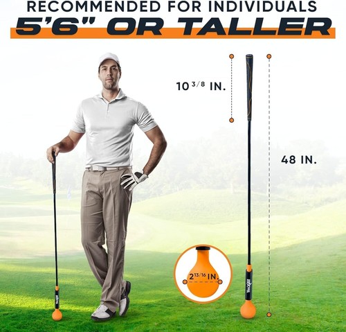 Portable 48-Inch Golf Swing Trainer for Enhanced Tempo and Balance - 6 to 30 LB - Picture 4 of 9