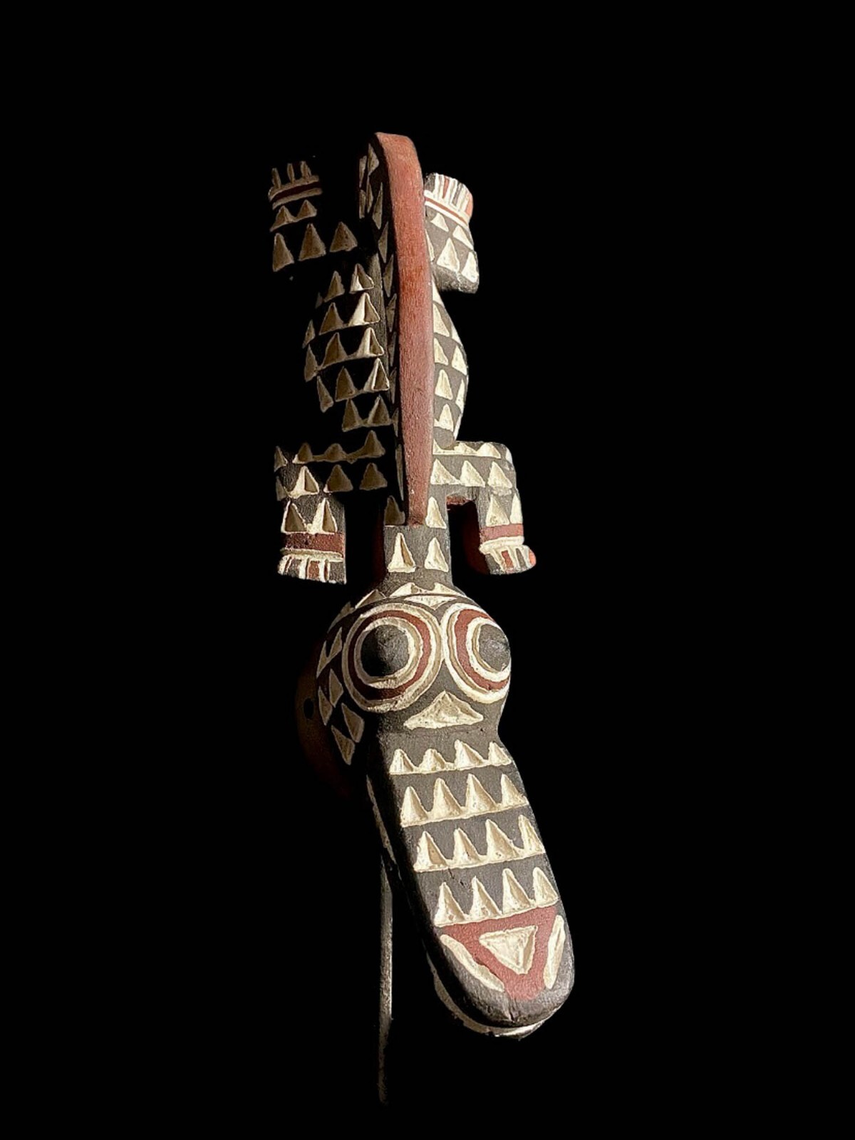 African Mask Tribal Face Bobo crocodile mask of Burkina Faso Mask-6982 - Photo 11 sur 24