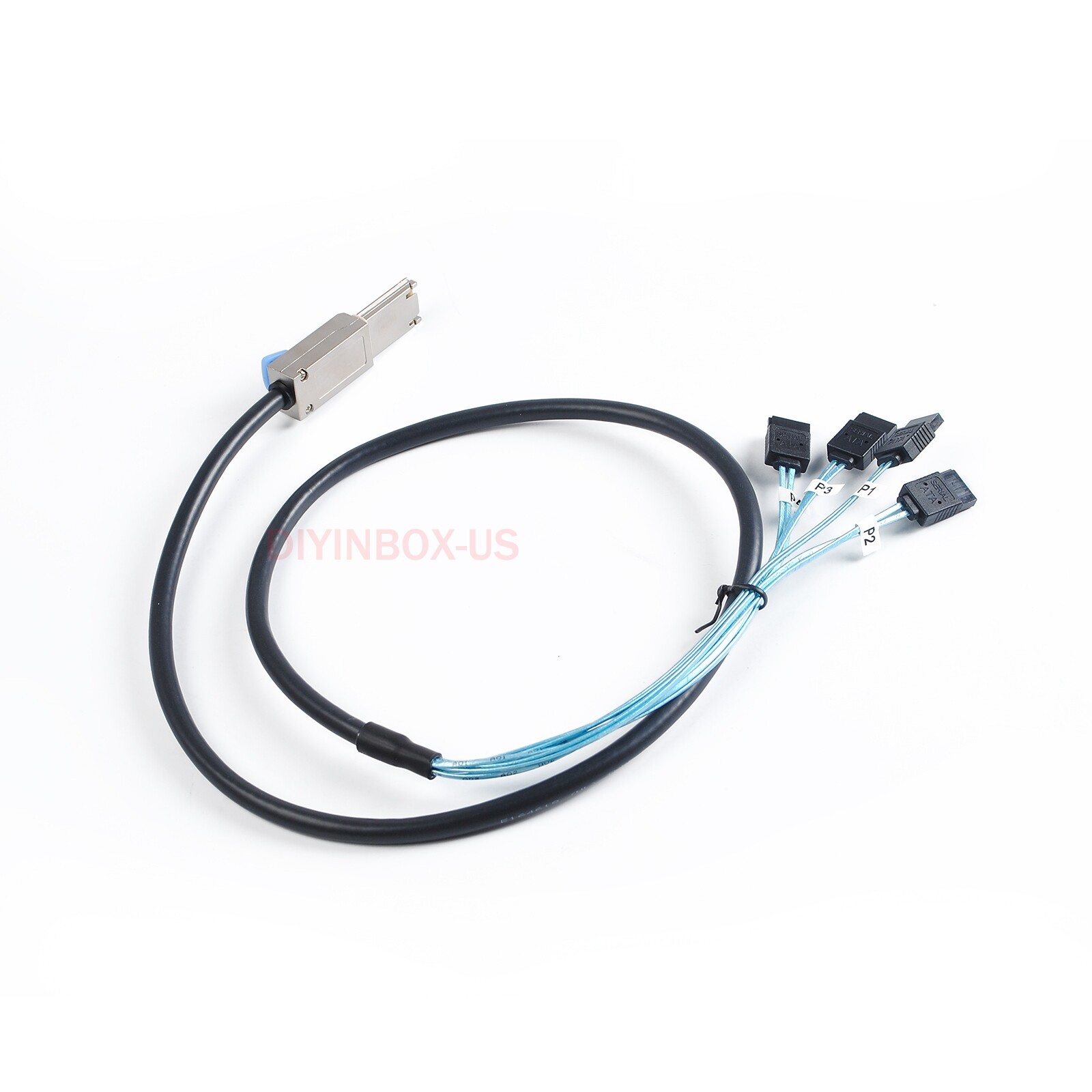 Fo 9201-16e Mini-SAS SFF-8088 26P to 4 X SATA 7Pin Forward Breakout Cable 1Meter