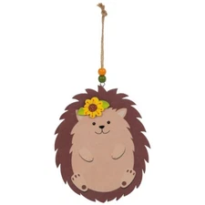 Fall Flower Wood ornaments Choose 1 from 3 Designs: Hedgehog, Owl, OR Squirrel