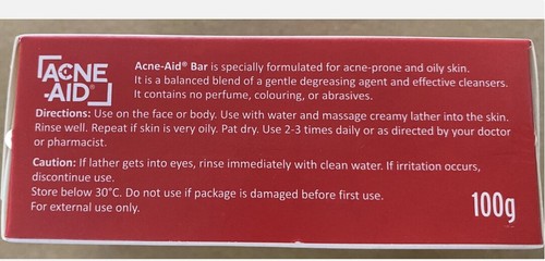 Botas Acne Aid Jabon Bar Limpieza Profunda de Poros Aceite Control Espinillas Piel Grasa Rostro - Imagen 8 de 18