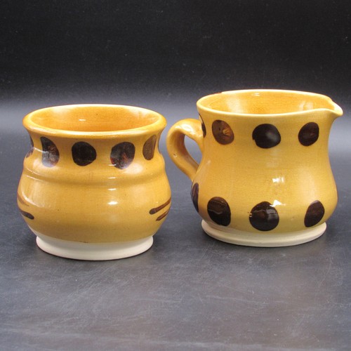 Colonial Williamsburg Pottery Cream & Sugar Set, Large, French Style Dots, 12 oz - 第 1/21 張圖片