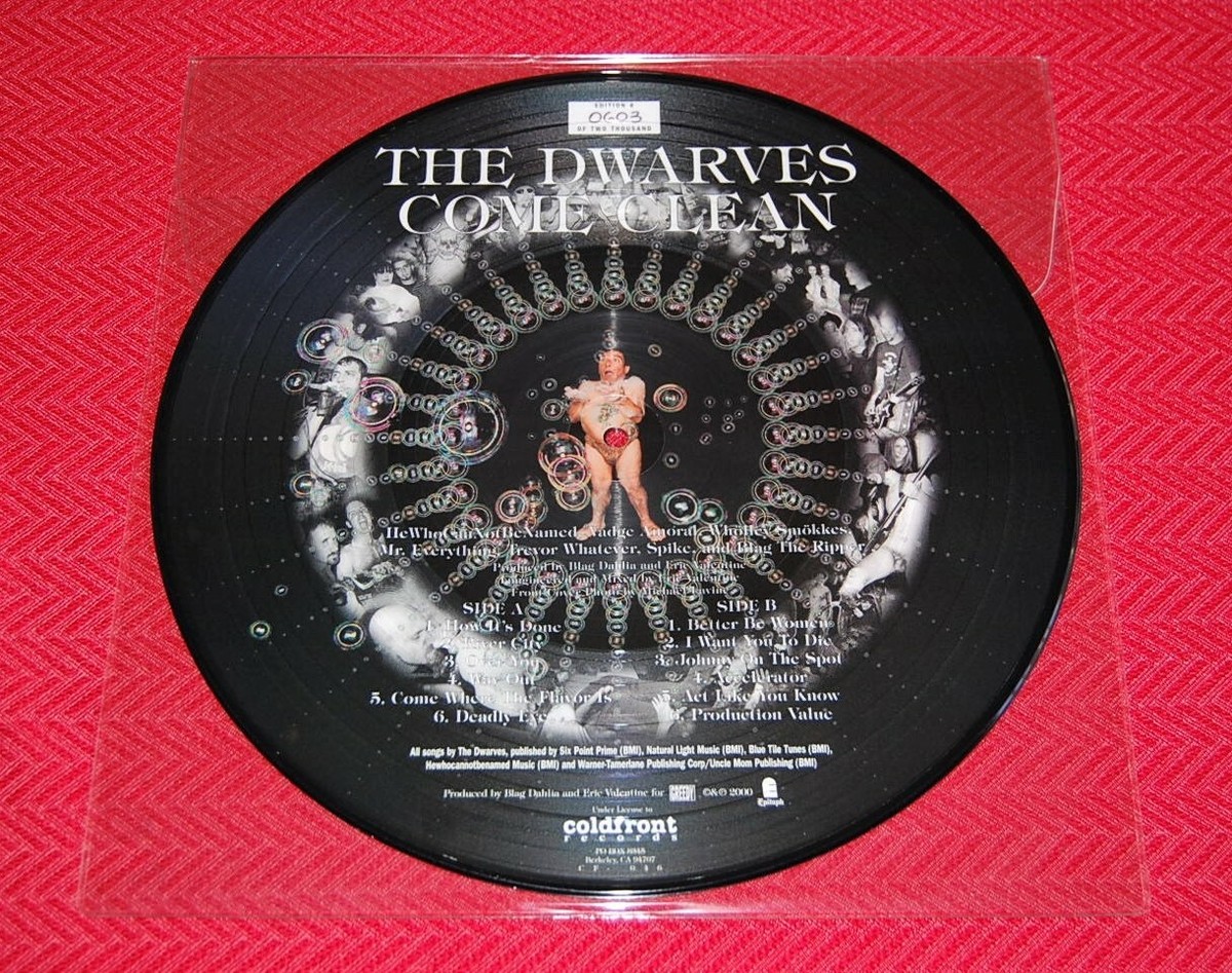 Dwarves Come Clean Numbered Nude Picture Disc LP on