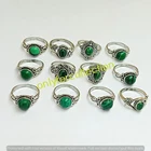 Malachite Rings 10pcs 925 Sterling Silver Plated Casting Design Wholesale Lot