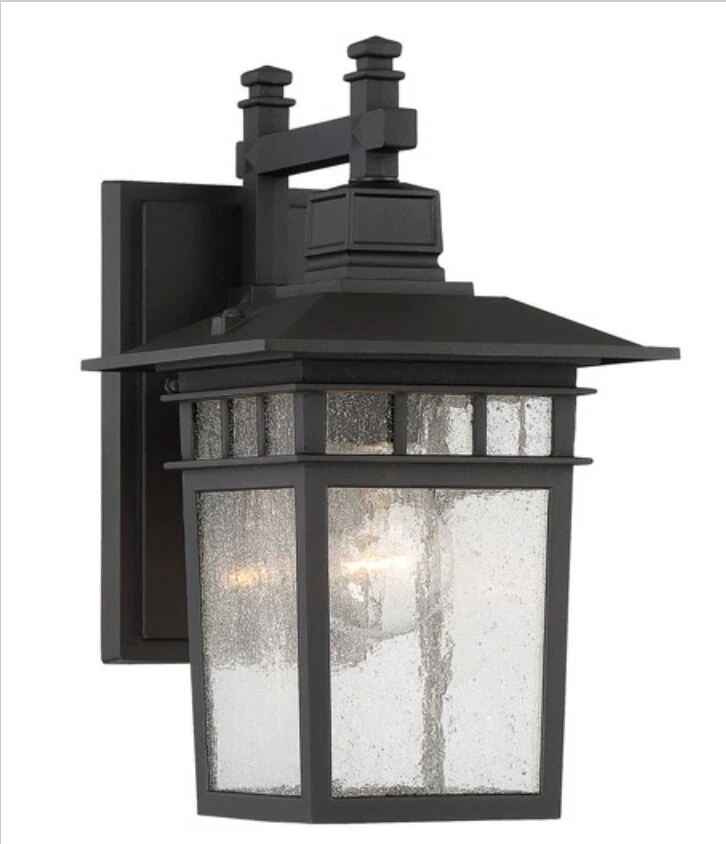 Linterna de pared exterior negra texturizada Savoy House 5-9590-BK Linden 1 luz 13 pulgadas Foto 4 de 4